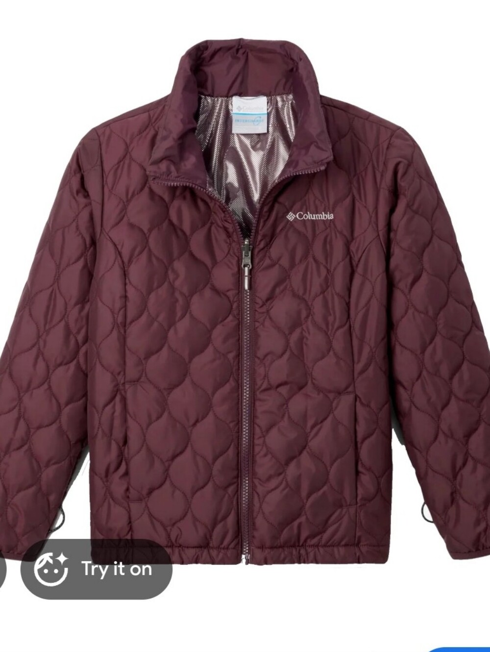 Columbia Kids Quilted Puffer Jacket Burgundy Whirlibird III 7-8 Outdoor Hiking